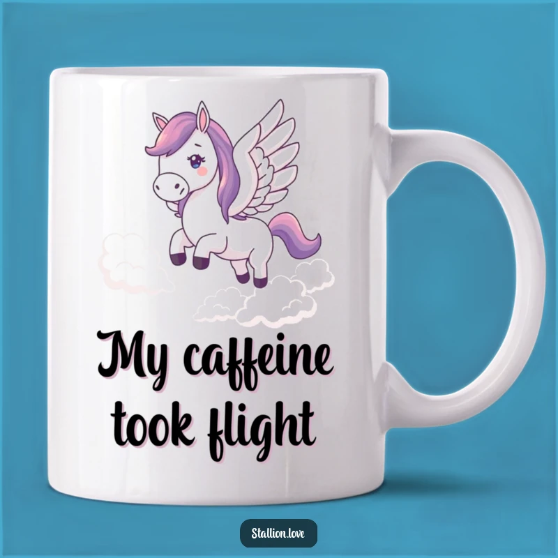 Funny Winged Horse Mug: Majestic & Hilarious Flight Gift for Dreamers