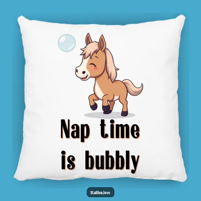 Funny Horse Bubble Pillow - Playful Equestrian Cozy Decor Gift