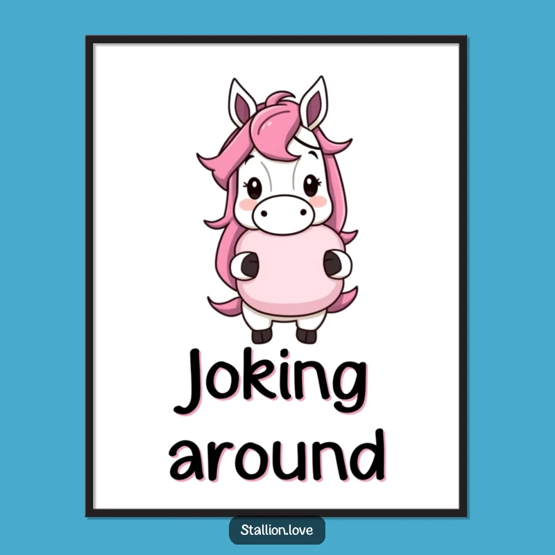 Funny Horse Whoopee Cushion Digital Art: Instant Prankster Decor with Laughs