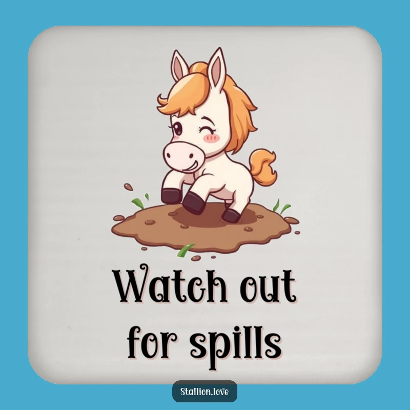 Funny Horse Slipping Mud Coaster: Protect Surfaces with Humor