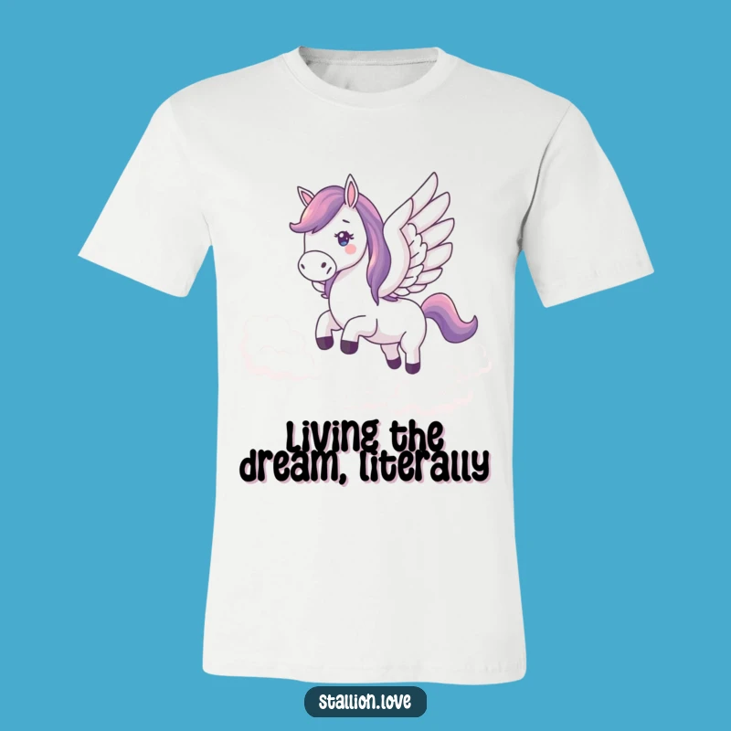 Funny Winged Horse T-Shirt: Soaring Through Clouds in Style